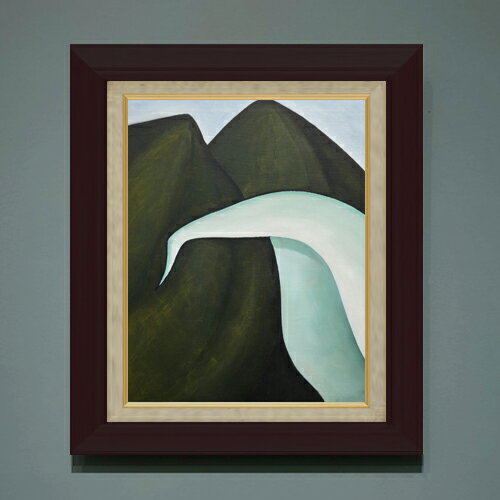 風景畫 - 【油絵 直筆仕上げ】メアリー・ショア 滝 F6 【額入り】 絵画 販売 6号 油彩 抽象画 556×465mm 複製画 送料無料 プレゼント ギフト 開店祝い 開業祝い 退職祝い 新築祝い リビング 玄関 モダン アートフレーム 壁掛け