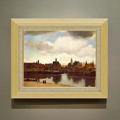 Rakuten - 【油絵 直筆仕上げ】デルフトの眺望 F6 【額入り】 絵画 販売 6号 油彩 風景画 556×465mm 複製画 送料無料 プレゼント ギフト 開店祝い 開業祝い 退職祝い 新築祝い リビング 玄関 モダン アートフレーム 壁掛け