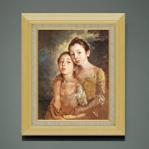 Rakuten - 【油絵 直筆仕上げ】トマス・ゲインズバラ 画家の娘とネコ F6 【額入り】 絵画 販売 6号 油彩 人物画 556×465mm 複製画 送料無料 プレゼント ギフト 開店祝い 開業祝い 退職祝い 新築祝い リビング 玄関 モダン アートフレーム 壁掛け