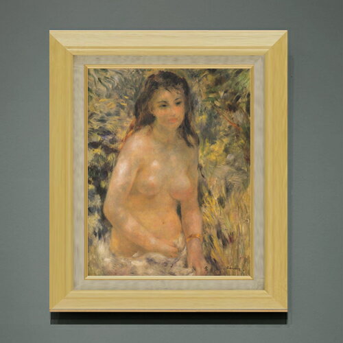 【油絵 直筆仕上げ】ルノワール 日なたの裸婦 F6 【額入り】 絵画 販売 6号 油彩 人物画 556×465mm 複製画 送料無料 プレゼント ギフト 開店祝い 開業祝い 退職祝い 新築祝い リビング 玄関 モダン アートフレーム 壁掛け