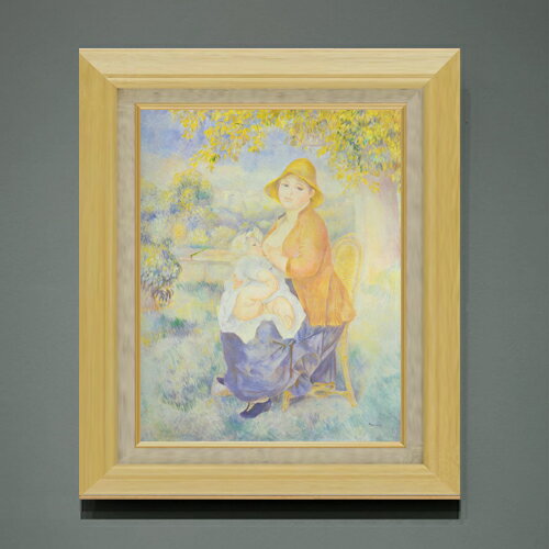 Rakuten - 【油絵 直筆仕上げ】ルノワール 母と子 F6 【額入り】 絵画 販売 6号 油彩 人物画 556×465mm 複製画 送料無料 プレゼント ギフト 開店祝い 開業祝い 退職祝い 新築祝い リビング 玄関 モダン アートフレーム 壁掛け