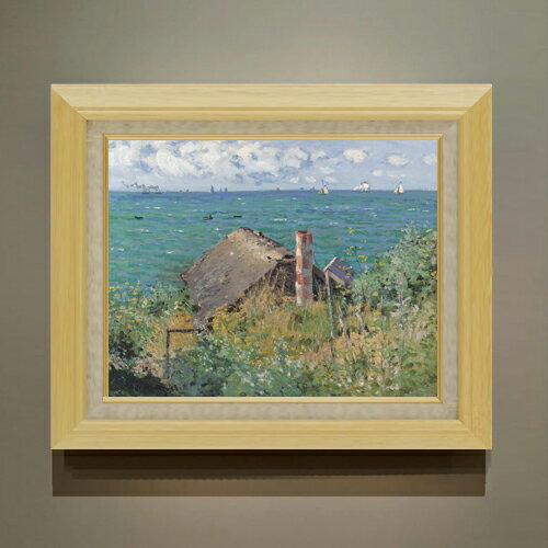 Rakuten - 【油絵 直筆仕上げ】クロード・モネ サン＝タドレスの小屋 F6 【額入り】 絵画 販売 6号 油彩 風景画 556×465mm 複製画 送料無料 プレゼント ギフト 開店祝い 開業祝い 退職祝い 新築祝い リビング 玄関 モダン アートフレーム 壁掛け