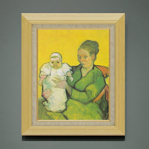 樂天商城 - 【油絵 直筆仕上げ】ゴッホ ルーラン夫人と赤ん坊 F6 【額入り】 絵画 販売 6号 油彩 人物画 556×465mm 複製画 送料無料 プレゼント ギフト 開店祝い 開業祝い 退職祝い 新築祝い リビング 玄関 モダン アートフレーム 壁掛け