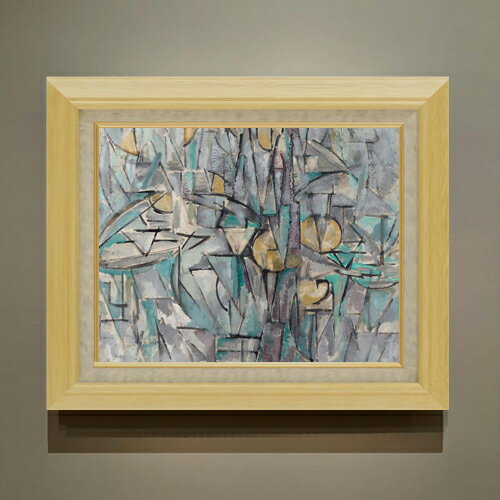 Rakuten - 【油絵 直筆仕上げ】ピート・モンドリアン Composition X F6 【額入り】 絵画 販売 6号 油彩 抽象画 556×465mm 複製画 送料無料 プレゼント ギフト 開店祝い 開業祝い 退職祝い 新築祝い リビング 玄関 モダン アートフレーム 壁掛け