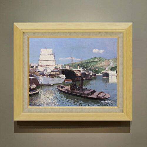 樂天商城 - 【油絵 直筆仕上げ】アバデス Port of Bilbao F6 【額入り】 絵画 販売 6号 油彩 風景画 556×465mm 複製画 送料無料 プレゼント ギフト 開店祝い 開業祝い 退職祝い 新築祝い リビング 玄関 モダン アートフレーム 壁掛け