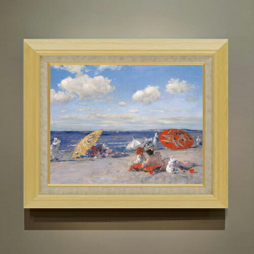 樂天商城 - 【油絵 直筆仕上げ】チェイス At the Seaside F6 【額入り】 絵画 販売 6号 油彩 風景画 556×465mm 複製画 送料無料 プレゼント ギフト 開店祝い 開業祝い 退職祝い 新築祝い リビング 玄関 モダン アートフレーム 壁掛け