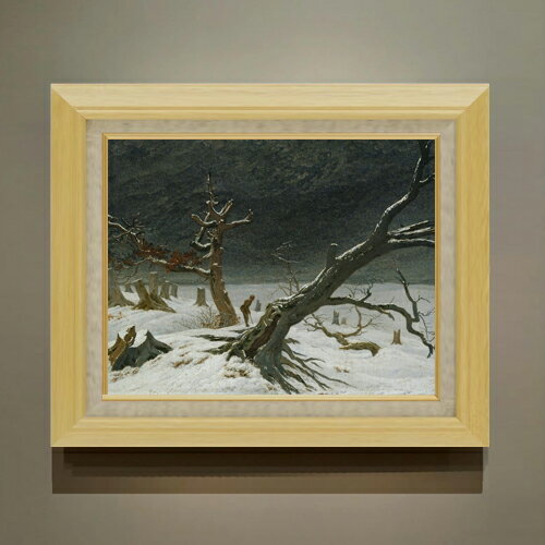 フリードリヒ Winter Landscape F6  絵画 販売 6号 油彩 風景画 556×465mm 複製画 送料無料 プレゼント ギフト 開店祝い 開業祝い 退職祝い 新築祝い リビング 玄関 モダン アートフレーム 壁掛け