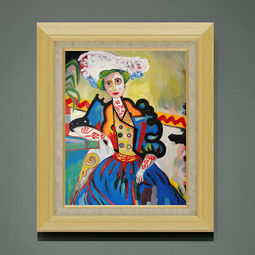 Rakuten - 【油絵 直筆仕上げ】カルドーゾ A mulher F6 【額入り】 絵画 販売 6号 油彩 抽象画 556×465mm 複製画 送料無料 プレゼント ギフト 開店祝い 開業祝い 退職祝い 新築祝い リビング 玄関 モダン アートフレーム 壁掛け