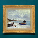 【油絵 直筆仕上げ】クロード・モネ The Beach at Sainte -Adresse F8 【額入り】 絵画 販売 8号 油彩 風景画 596×522mm 複製画 送料無料 プレゼント ギフト 開店祝い 開業祝い 退職祝い 新築祝い リビング 玄関 モダン アートフレーム 壁掛け