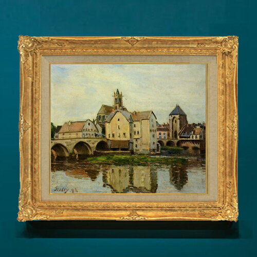 【油絵 直筆仕上げ】シスレー Moret-sur-Loing, Morning F8 【額入り】 絵画 販売 8号 油彩 風景画 596..