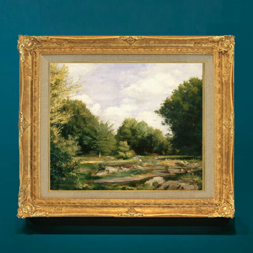 Rakuten - 【油絵 直筆仕上げ】ルノワール A Clearing in the Woods F8 【額入り】 絵画 販売 8号 油彩 風景画 596×522mm 複製画 送料無料 プレゼント ギフト 開店祝い 開業祝い 退職祝い 新築祝い リビング 玄関 モダン アートフレーム 壁掛け