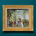 【油絵 直筆仕上げ】ルノワール 水辺にて F8 【額入り】 絵画 販売 8号 油彩 風景画 596×522mm 複製画 送料無料 プレゼント ギフト 開店祝い 開業祝い 退職祝い 新築祝い リビング 玄関 モダン アートフレーム 壁掛け