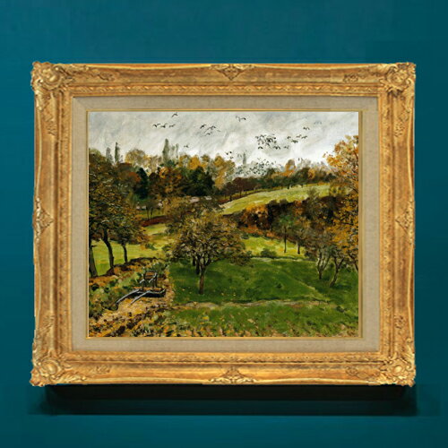 絵自体（キャンバス）の大きさ　455×380mm 表面アクリル透明保護板　額縁吊り紐　付属 ※一部在庫商品は早期出荷可能の場合がございます。 お急ぎに際は別途Eメールにてお問い合わせください。 お問い合わせメールアドレス 　shopmaster@artrest.jp 【留意事項】 ※注文個数によりお届け日が変わることがあります。 ※直筆仕上げ商品のため色彩が若干異なる場合がございますので 予めご了承くださいませ。 絵画 販売 インテリア 油絵 油彩 壁掛け 複製画 風景画 ゴッホ モネ ルノワール その他 静物画 肖像画 アート プレゼント 開業祝い 退職祝い 新築祝い 玄関 リビングアート 風水 縁起 フレーム 贈り物シスレー ルーヴシエンヌ、秋の風景