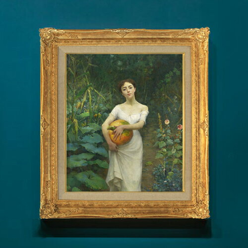 【油絵 直筆仕上げ】ファウストゾナロ Young Girl Carrying a Pumpkin F8 【額入り】 絵画 販売 8号 油彩 人物画 596×522mm 複製画 送料無料 プレゼント ギフト 開店祝い 開業祝い 退職祝い 新築祝い リビング 玄関 モダン アートフレーム 壁掛け