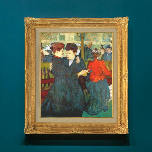 【油絵 直筆仕上げ】ロートレック ムーラン・ルージュにて、二人の女性 F8 【額入り】 絵画 販売 8号 油彩 人物画 596×522mm 複製画 送料無料 プレゼント ギフト 開店祝い 開業祝い 退職祝い 新築祝い リビング 玄関 モダン アートフレーム 壁掛け