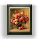 【油絵 直筆仕上げ】ルノワール Bouquet of Roses ばら F8 【額入り】 絵画 販売 8号 油彩 静物画 600×526mm 複製画 送料無料 プレゼント ギフト 開店祝い 開業祝い 退職祝い 新築祝い リビング 玄関 モダン アートフレーム 壁掛け