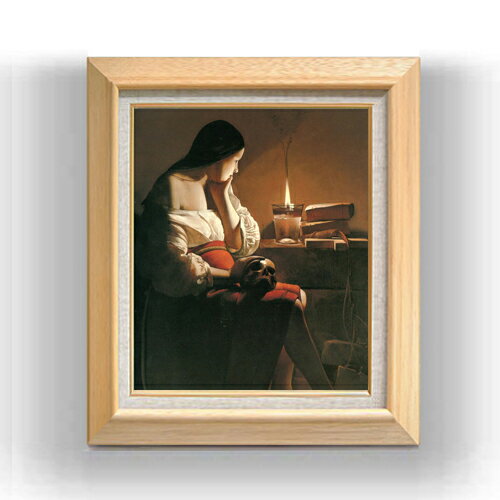 【油絵 直筆仕上げ】ラトゥール マグダラのマリア F8 【額入り】 絵画 販売 8号 油彩 風景画 600×526mm..