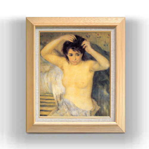 【油絵 直筆仕上げ】ルノワール 入浴のあと F8 【額入り】 絵画 販売 8号 油彩 風景画 600×526mm 複製..