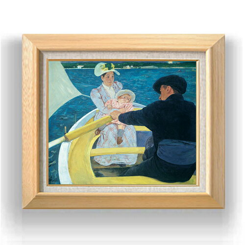 【油絵 直筆仕上げ】メアリー・カサット 舟遊び F8 【額入り】 絵画 販売 8号 油彩 風景画 600×526mm ..