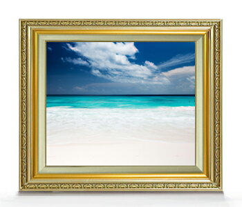 【油絵 直筆仕上げ】セイシェルビーチ F8サイズ 額入り 【キャンバス・アクリル/額入り】 油彩 風景画 オリジナルインテリア絵画 風水画 598×524mm 複製画 送料無料 プレゼント ギフト 開店祝い 開業祝い 退職祝い 新築祝い リビング 玄関 モダン アートフレーム 壁掛け