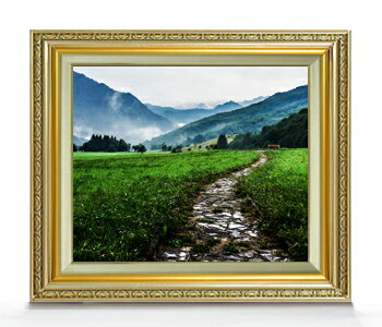 【油絵 直筆仕上げ】ノルデイッヒの風景 F8サイズ 額入り 【キャンバス・アクリル/額入り】 油彩 風景画 オリジナルインテリア絵画 風水画 598×524mm 複製画 送料無料