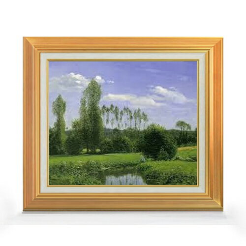 Rakuten - 【油絵 直筆仕上げ】クロード・モネ ルエルの眺め F8 【アップグレード額】 絵画 販売 8号 油彩 風景画 592×518mm 複製画 送料無料 プレゼント ギフト 開店祝い 開業祝い 退職祝い 新築祝い リビング 玄関 モダン アートフレーム 壁掛け