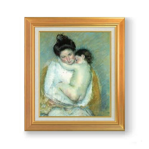 【油絵 直筆仕上げ】メアリーカサット 母と子 F8 【アップグレード額】 絵画 販売 8号 油彩 風景画 592×518mm 複製画 送料無料 プレゼント ギフト 開店祝い 開業祝い 退職祝い 新築祝い リビング 玄関 モダン アートフレーム 壁掛け
