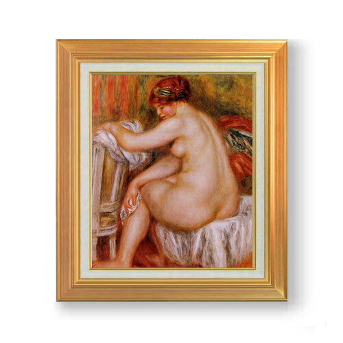 Rakuten - 【油絵 直筆仕上げ】ルノワール 座る裸婦(2) F8 【アップグレード額】 絵画 販売 8号 油彩 風景画 592×518mm 複製画 送料無料 プレゼント ギフト 開店祝い 開業祝い 退職祝い 新築祝い リビング 玄関 モダン アートフレーム 壁掛け