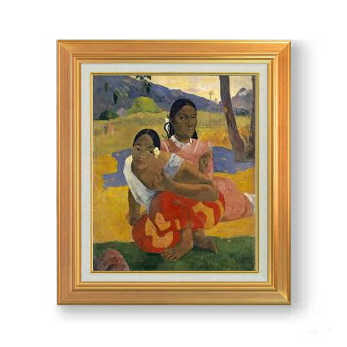 人物畫 - 【油絵 直筆仕上げ】ゴーギャン いつ結婚するの Nafea Faa Ipoipo F8 【アップグレード額】 絵画 販売 8号 油彩 風景画 592×518mm 複製画 送料無料 プレゼント ギフト 開店祝い 開業祝い 退職祝い 新築祝い リビング 玄関 モダン アートフレーム 壁掛け
