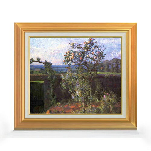 【油絵 直筆仕上げ】カイユボット イエール近郊の風景 F8 【アップグレード額】 絵画 販売 8号 油彩 風..