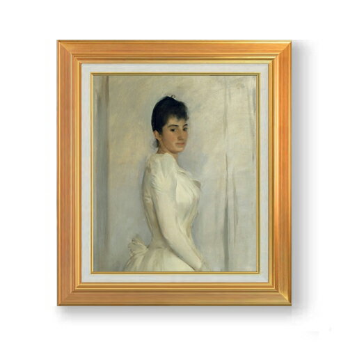 【油絵 直筆仕上げ】ラモン・カザス Portrait of Montserrat Carb F8 【アップグレード額】 絵画 販売 8号 油彩 人物画 592×518mm 複製画 送料無料 プレゼント ギフト 開店祝い 開業祝い 退職祝い 新築祝い リビング 玄関 モダン 近代アート 壁掛け