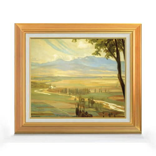 【油絵 直筆仕上げ】ディエゴ・リベラ Avila Morning F8 【アップグレード額】 絵画 販売 8号 油彩 風景画 592×518mm 複製画 送料無料 プレゼント ギフト 開店祝い 開業祝い 退職祝い 新築祝い リビング 玄関 モダン 近代アート 壁掛け