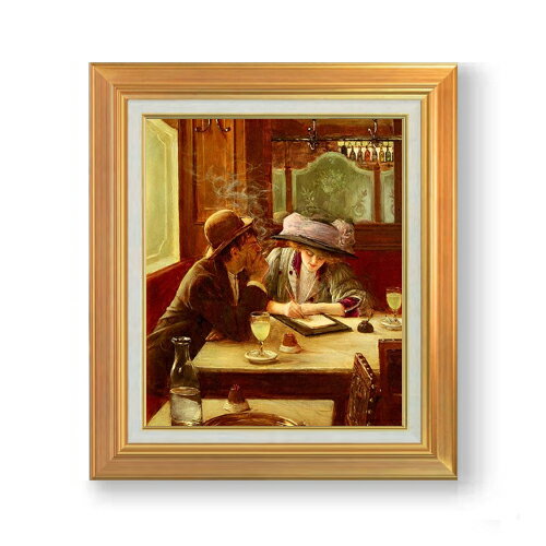 Rakuten - 【油絵 直筆仕上げ】ジャン・ベロー 手紙 F8 【アップグレード額】 絵画 販売 8号 油彩 風景画 592×518mm 複製画 送料無料 プレゼント ギフト 開店祝い 開業祝い 退職祝い 新築祝い リビング 玄関 モダン 近代アート 壁掛け