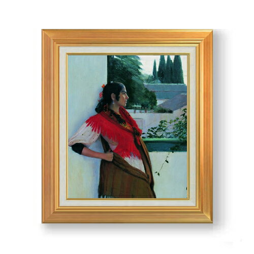 【油絵 直筆仕上げ】ルシニョール Granada's girl F8 【アップグレード額】 絵画 販売 8号 油彩 人物画 592×518mm 複製画 送料無料 プレゼント ギフト 開店祝い 開業祝い 退職祝い 新築祝い リビング 玄関 モダン 近代アート 壁掛け