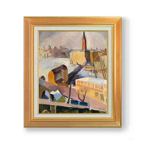 【油絵 直筆仕上げ】グリューネヴァルト リッダルホルム教会 F8 【アップグレード額】 絵画 販売 8号 油彩 抽象画 592×518mm 複製画 送料無料 プレゼント ギフト 開店祝い 開業祝い 退職祝い 新築祝い リビング 玄関 モダン 近代アート 壁掛け