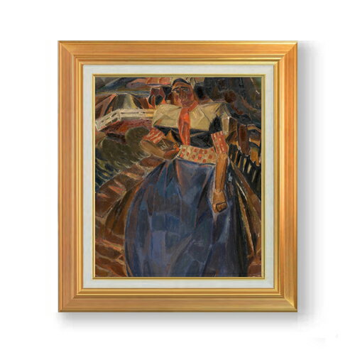 【油絵 直筆仕上げ】スメット　スパケンブルグ出身の女 F8 【アップグレード額】 絵画 販売 8号 油彩 抽象画 592×518mm 複製画 送料無料 プレゼント ギフト 開店祝い 開業祝い 退職祝い 新築祝い リビング 玄関 モダン 近代アート 壁掛け