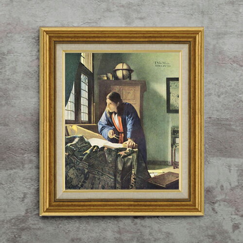 樂天商城 - 【油絵 直筆仕上げ】フェルメール 地理学者 F8 【アップグレード額】 絵画 販売 8号 油彩 風景画 596×522mm 複製画 送料無料 プレゼント ギフト 開店祝い 開業祝い 退職祝い 新築祝い リビング 玄関 モダン アートフレーム 壁掛け