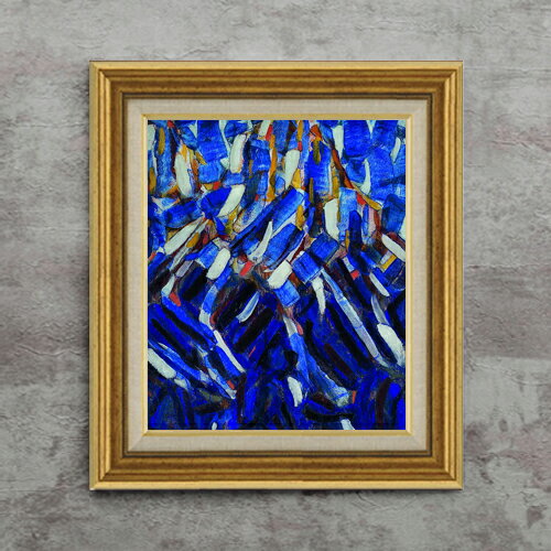 樂天商城 - 【油絵 直筆仕上げ】クリスティアン・ロールフス Abstraction (the Blue Mountain) F8 【アップグレード額】 絵画 販売 8号 油彩 抽象画 596×522mm 複製画 送料無料 プレゼント ギフト 開店祝い 開業祝い 退職祝い 新築祝い リビング 玄関 モダン 近代アート 壁掛け