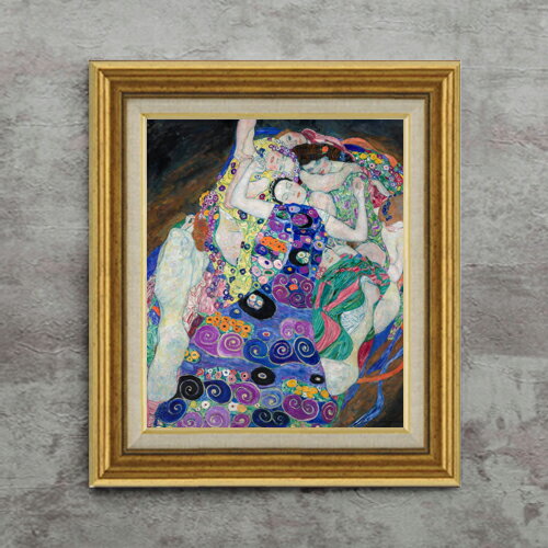 Rakuten - 【油絵 直筆仕上げ】クリムト The Virgin F8 【アップグレード額】 絵画 販売 8号 油彩 抽象画 596×522mm 複製画 送料無料 プレゼント ギフト 開店祝い 開業祝い 退職祝い 新築祝い リビング 玄関 モダン 近代アート 壁掛け