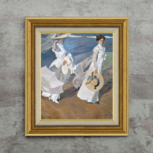 ソローリャ Strolling along the Seashore F8  絵画 販売 8号 油彩 風景画 596×522mm 複製画 送料無料 プレゼント ギフト 開店祝い 開業祝い 退職祝い 新築祝い リビング 玄関 モダン 近代アート 壁掛け