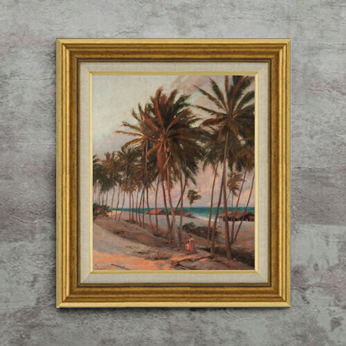Rakuten - 【油絵 直筆仕上げ】フィゲイレード Praia de Fortaleza F8 【アップグレード額】 絵画 販売 8号 油彩 風景画 596×522mm 複製画 送料無料 プレゼント ギフト 開店祝い 開業祝い 退職祝い 新築祝い リビング 玄関 モダン 近代アート 壁掛け