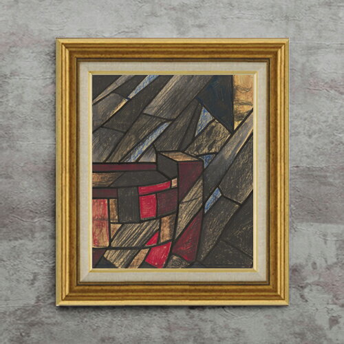Abstract - 【油絵 直筆仕上げ】ホルスト Ontwerp voor raam F8 【アップグレード額】 絵画 販売 8号 油彩 抽象画 596×522mm 複製画 送料無料 プレゼント ギフト 開店祝い 開業祝い 退職祝い 新築祝い リビング 玄関 モダン 近代アート 壁掛け