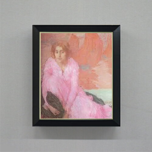 【油絵 直筆仕上げ】アマン・ジャン ピンクのドレス F8 【シンプルフレーム】 絵画 販売 8号 油彩 風景..