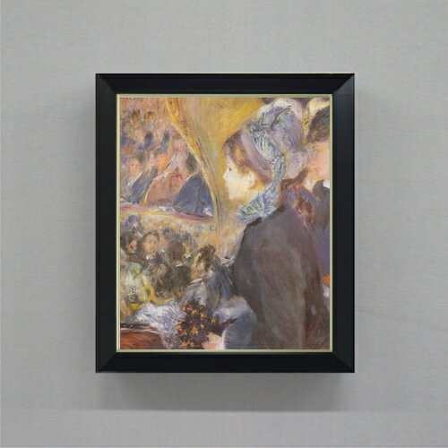 【油絵 直筆仕上げ】ルノワール 初めての夜の外出 F8 【シンプルフレーム】 絵画 販売 8号 油彩 風景画 485×410mm 複製画 送料無料 プレゼント ギフト 開店祝い 開業祝い 退職祝い 新築祝い リビング 玄関 モダン アートフレーム 壁掛け