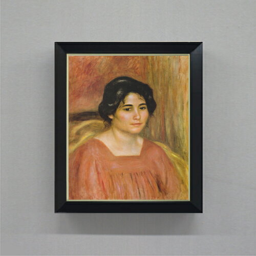 【油絵 直筆仕上げ】ルノワール 赤いブラウスを着たカブリエル F8 【シンプルフレーム】 絵画 販売 8号 油彩 風景画 485×410mm 複製画 送料無料 プレゼント ギフト 開店祝い 開業祝い 退職祝い 新築祝い リビング 玄関 モダン アートフレーム 壁掛け