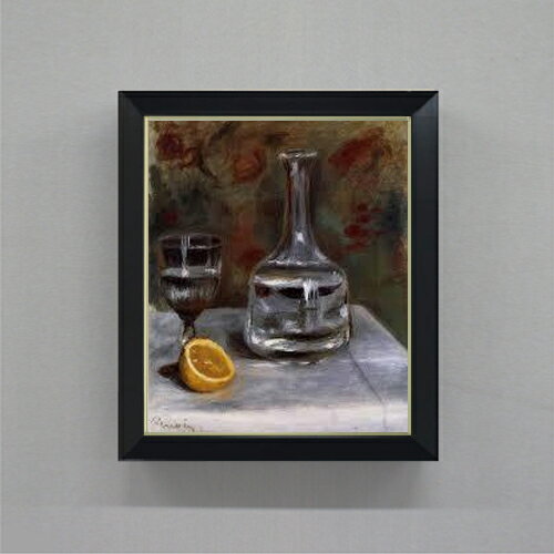 【油絵 直筆仕上げ】ルノワール Still Life with Carafe F8 【シンプルフレーム】 絵画 販売 8号 油彩 ..