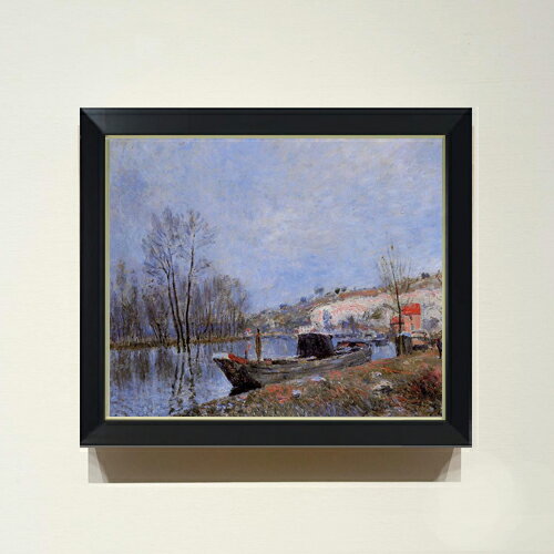 【油絵 直筆仕上げ】シスレー モレへ向かう川辺の道 F8 【シンプルフレーム】 絵画 販売 8号 油彩 風景..