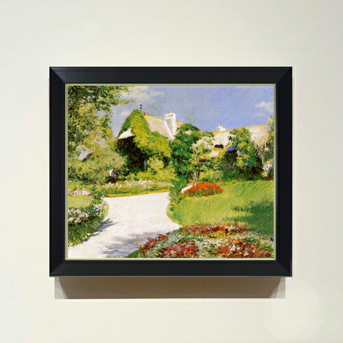 Rakuten - 【油絵 直筆仕上げ】カイユボット トルビルのファーマーズハウス F8 【シンプルフレーム】 絵画 販売 8号 油彩 風景画 485×410mm 複製画 送料無料 プレゼント ギフト 開店祝い 開業祝い 退職祝い 新築祝い リビング 玄関 モダン アートフレーム 壁掛け