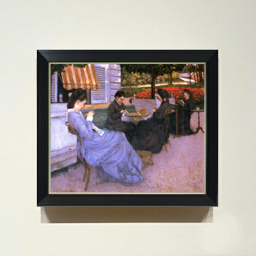 【油絵 直筆仕上げ】カイユボット 郊外の風景 F8 【シンプルフレーム】 絵画 販売 8号 油彩 風景画 485×410mm 複製画 送料無料 プレゼント ギフト 開店祝い 開業祝い 退職祝い 新築祝い リビング 玄関 モダン アートフレーム 壁掛け