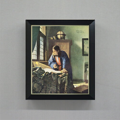 【油絵 直筆仕上げ】フェルメール 地理学者 F8 【シンプルフレーム】 絵画 販売 8号 油彩 風景画 485×4..